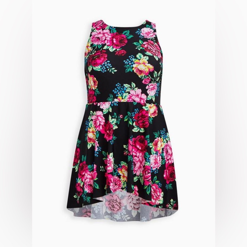 Torrid Size 6 Wireless High-Low Swim Dress With Brief